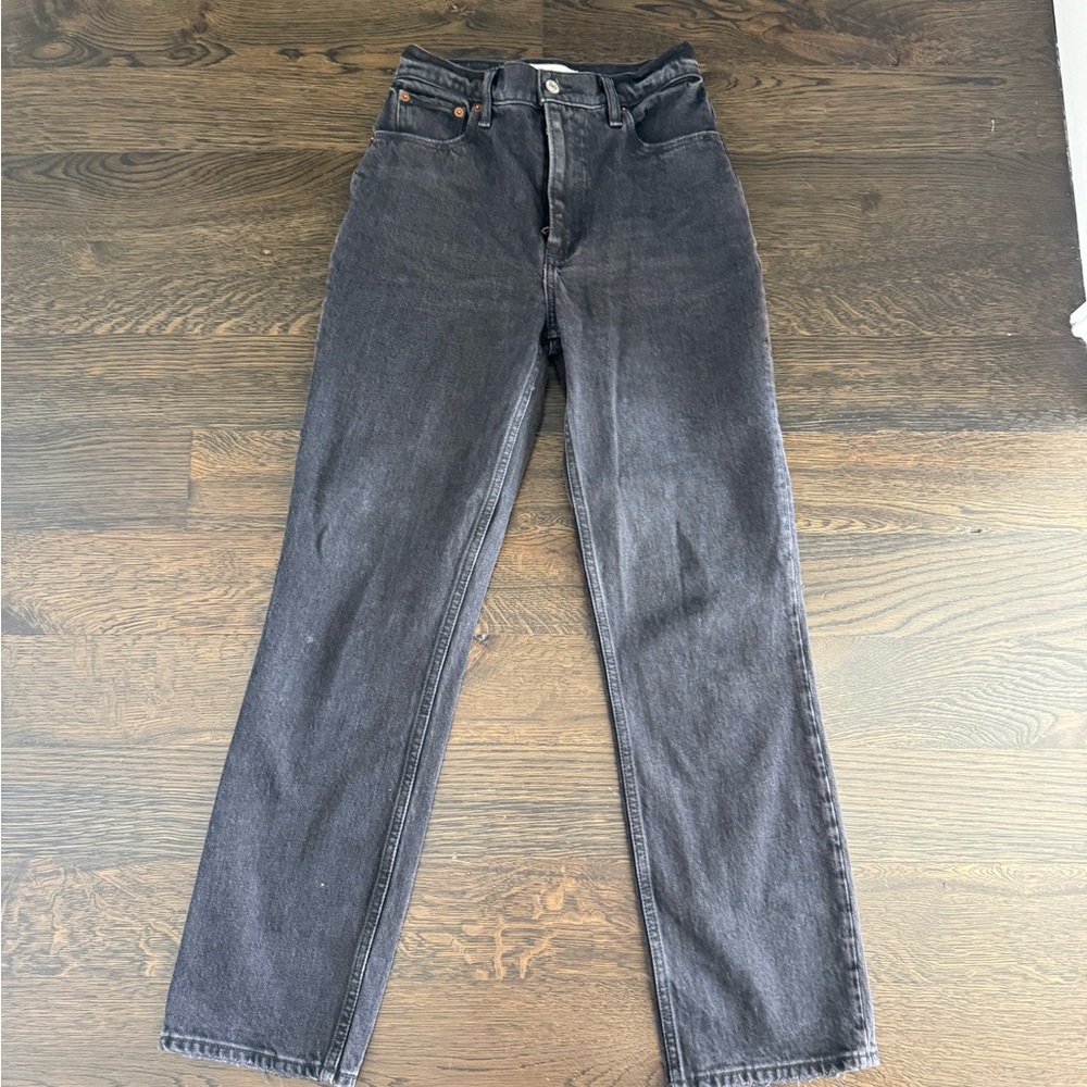 Abercrombie & Fitch Ultra High Rise 90s Straight Jean 25 0 short black